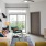 Living room with bright furniture and natural lighting 