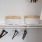 Closet with storage bins and hangers